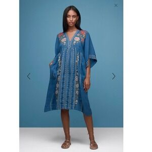 Johnny Was workshop kimono dress medium long embroidered‎ Nalina Midi